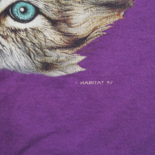 Vintage Cats T Shirt Adult XL Purple Kittens Cat Habitat Nature Mens 90s - Picture 3 of 15