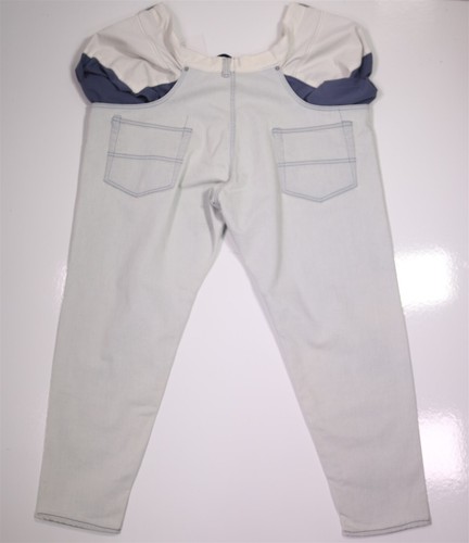 ¡Nuevo! Jeans de mezclilla Fumito Ganryu únicos de pasarela índigo blanqueador 40x28 - Imagen 3 de 7