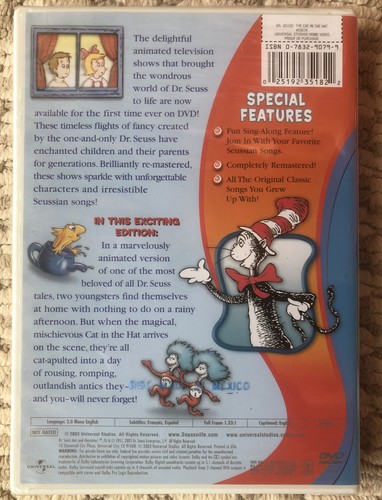 2003 Dr. Seuss - The Cat in the Hat DVD Full Screen Television Classic - NEW - Picture 2 of 4