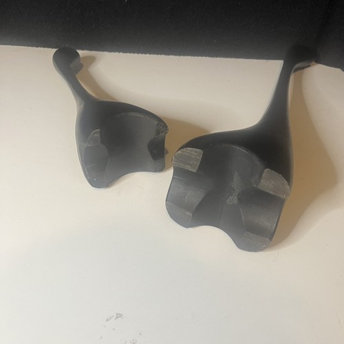 Vintage Louise Hederström Ikea Pair Of 2 Wood Giraffe Sculptures Black - Picture 11 of 11