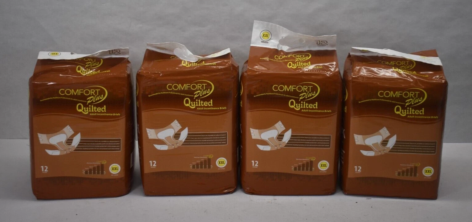 Lot of 48 Comfort Plus Adult Diapers Underwear XXL Size 52-62" DPRCPXX