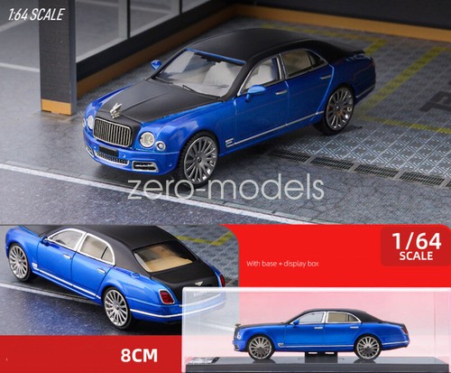 SC 1:64 Blue Black Top Mulsanne Sedan Sports Model Toy Diecast Metal Car Toys - Picture 1 of 10
