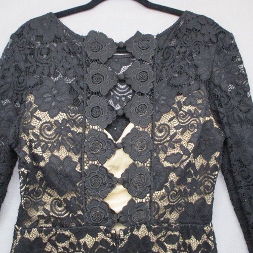 Premier Armour Bodycon-Midikleid Langarm Blumenspitze schwarz Damengröße | 14 - Bild 10 von 14