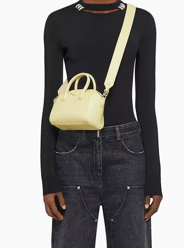 Borsa a tracolla AUTENTICA NUOVA CON ETICHETTE Givenchy Mini Antigona in pelle - giallo morbido - Foto 9 di 21