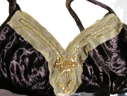 Y2K Cami lace Tank 2X XXL Brown Crush Velvet Whimsigoth Fairy ASO Elena Gilbert - Picture 8 of 24