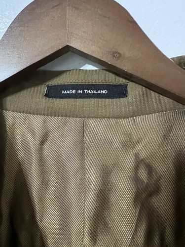 Y2K 90s FUBU Herren 46 L Blazer 40 Hose Spieler 2 Teiler Anzug goldbraun Nadelstreifen - Bild 16 von 23