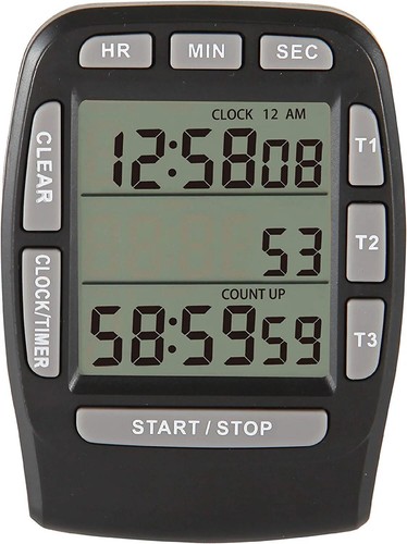 Digital Timer with Large LCD 3 Channel,Kitchen Timer,Count Down Up - Picture 9 of 15