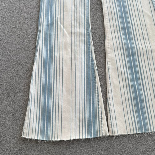 Cello High Rise Flare with Fray Hem Light Wash Stripes 70s Bohemian Sz 9 - Picture 3 of 10