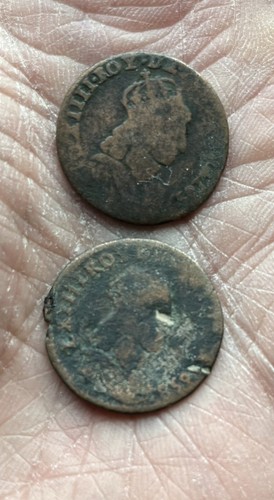 Lot de 2 x liard de france - Louis XIV - 1657 E et 1658 G - Faute sur Le E ! - Photo 2/2