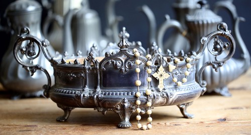 RESERVIERT großer antiker neugotischer Jardiniere antiker Tisch Herzstück Pflanzgefäß - Bild 8 von 9