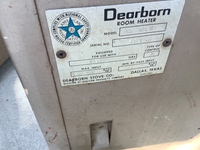 Vintage Dearborn Room space Heater 39,950 BTU Natural Gas with grates 3 |  eBay