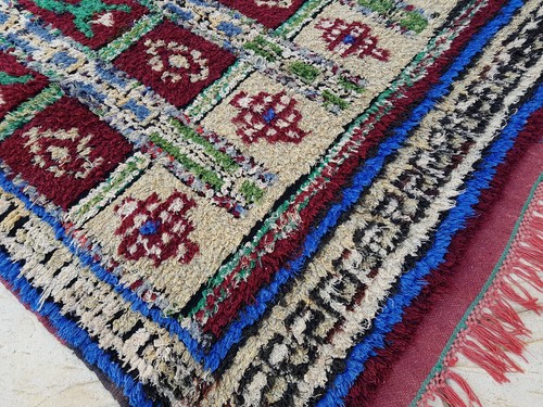 Marokkanischer Vintage Boucherouite Teppich 5'10x4'11 Handarbeit Berberteppich, Azilal Rug - Bild 6 von 11