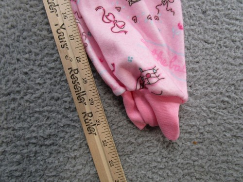 Vintage Dr Denton Fleece One Piece Sleeper Jumpsuit Girls Youth Size 14 Pink - Picture 11 of 15