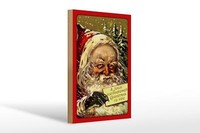 Holzschild Weihnachtsmann Winter Schnee Christmas 20X30 Cm Schild Wooden Sign