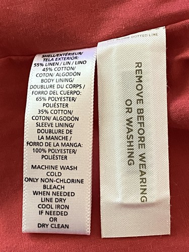 Ann Taylor LOFT Women’s Blazer Linen Cotton Blend Lined White Salmon Stripe Sz 2 - Picture 8 of 9