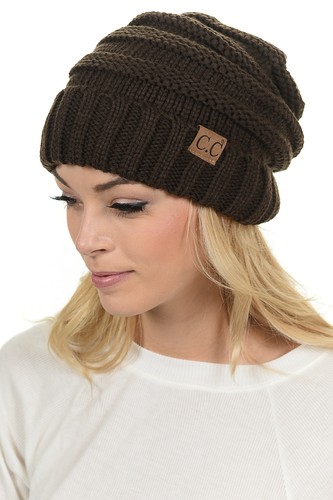Cappello Caldo Da Donna CC Oversize Baggy Spessa Skully Cablato Lavorato a Maglia Biancheria Scivolosa - Foto 29 di 70