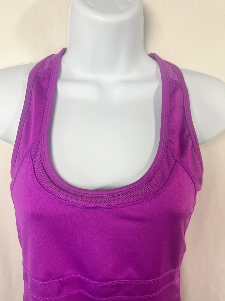 Camiseta sin mangas Kyodan Workout espalda de malla atlética espalda deportiva púrpura talla pequeña Foto 2 de 4