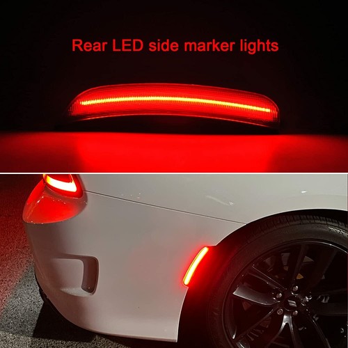 4PCS LED Side Marker Light Front & Rear For 2015-2021 Dodge Charger Smoked Lamp - Picture 4 of 9