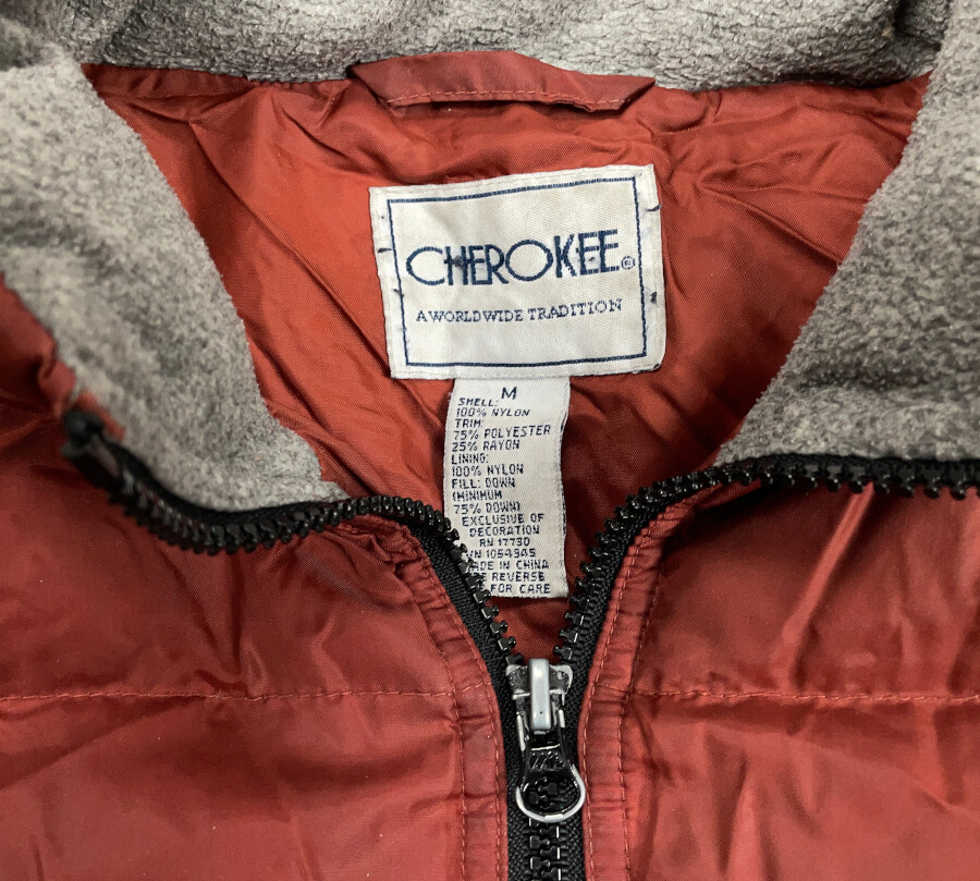 VTG 90s Burnt Orange Down Insulated Puffer Zip Jacket Adult