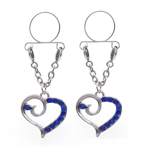 2X Sexy Dangle Cilp on Adjustable Fake Nipple Rings Non Piercing Body Jewelry - Picture 6 of 12