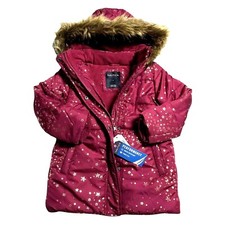 Nautica Toddler Girls Hooded Puffer Jacket 2T Pink Water Resistant Fleece Lining