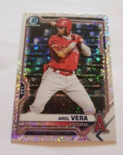 2021 Bowman Draft -  Arol Vera - Angels  - Prospect - Chrome Sparkle Refractor