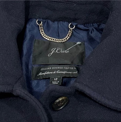 JCrew Mantel Rüsche Taschen iItalienisch Doppeltuch Wolle Größe 12 Marine 365 $ J5463 - Bild 2 von 10
