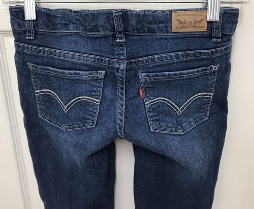 Levi's Size 12 Regular Girls Adjustable Waist Band Blue Jeans Legging - Picture 1 of 7