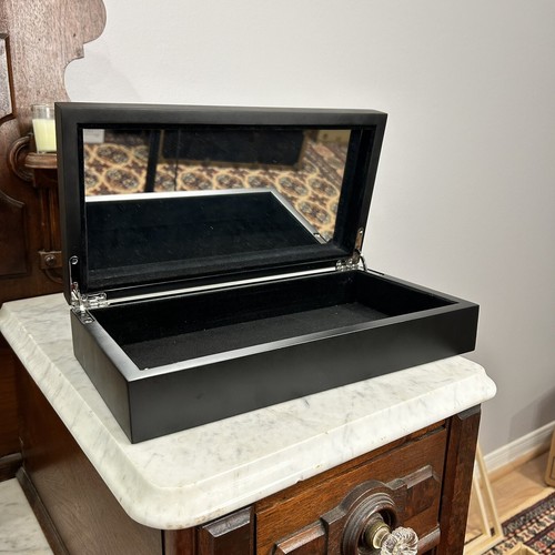 Guerlain Paris Heavy Black Vanity box Mirrored Storage EUC - Picture 2 of 5