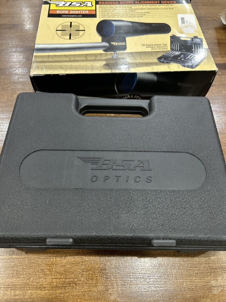 BSA Bore Sighter Kit 16pc Arbor Set BS30SGA Scope Alignment Device eBay