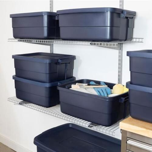 Stackable Storage Containers W/ Snap Tight Lids Set of 6 10 Gallon Totes New - Picture 3 of 6