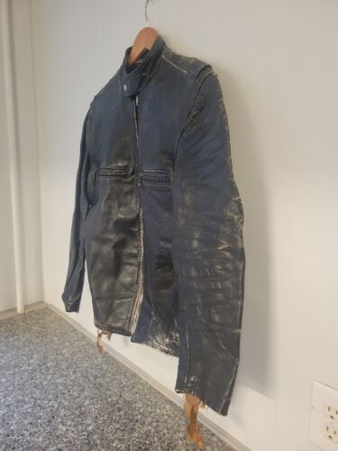 Vintage Beck Mens Small Distressed Leather Motor Racer Talon Zip Jacket - Picture 4 of 16