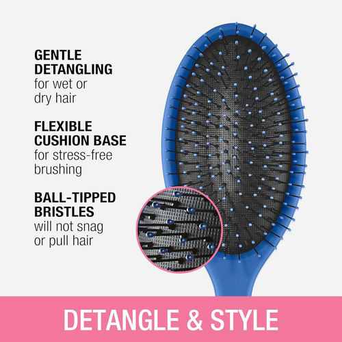 Conair Detangling Hair Brush 3PK - for Wet and Dry Hair - Ideal for All Hair Typ - Picture 3 of 11