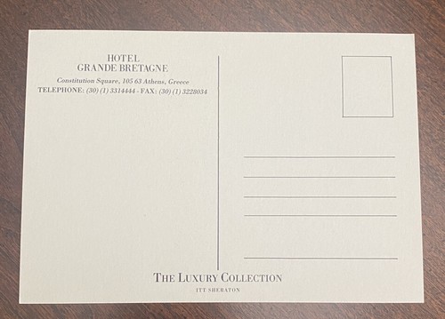 New Hotel Grande Bretagne Postcard Athens Greece ITT Sheraton UNPOSTED - Picture 2 of 2