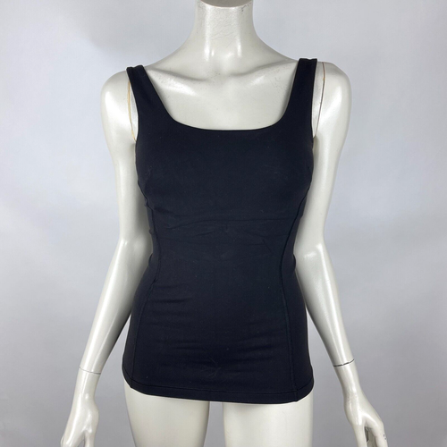 Lululemon Tanktop Damen 4 integrierte BHs tiefer Rundhals Stretch Spitze Netzbesatz - Bild 2 von 12