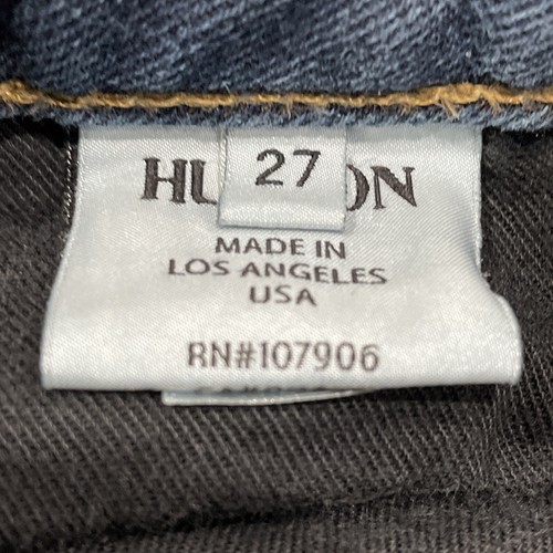 Hudson Carly Midrise Straight Jeans Size 27x29 Stretch Dark Wash Blue Back Flap - Picture 11 of 12