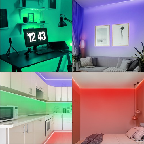 Led Strip Lights 16 Ft 5m Flexible Multi Color RGB 2835 300 leds 4 Pin+Tape 12V - Picture 6 of 12