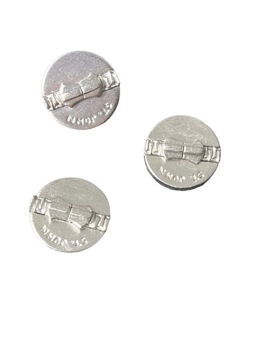St. John Replacement Button Round Silver Tone single Shank Bow 3 Pieces - Picture 7 of 7