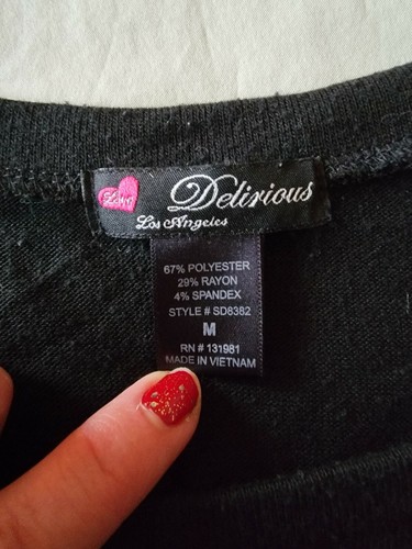 Delirious Womens Sweater Dress / Long Top, Short Sleeve, Size M, Black - Picture 8 of 11
