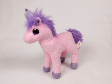 Ty Beany Baby "Charming" Einhorn rosa lila 19 cm glitzer Pl&uuml;schtier Stofftier