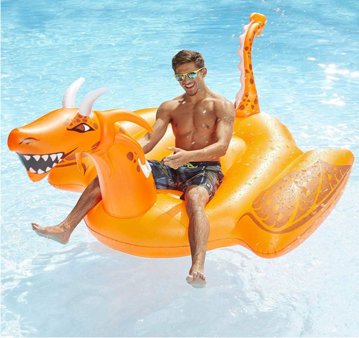 GIGANTE Aqua Flash - Scorch Dragon Ilumina Piscina Flotador, Con. 95,5 pulgadas