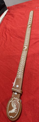 Kids Western Cowboy Belt  Embroidered Belt. Cinto Vaquero De Niño Gallo Size 22 - Picture 3 of 5