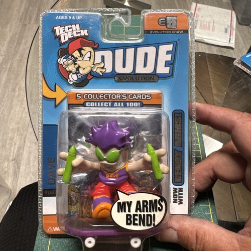STUNTMAN Purple Hair Dave  #087 Tech Deck DUDE EVOLUTION  E5 CREW Bendy Arms