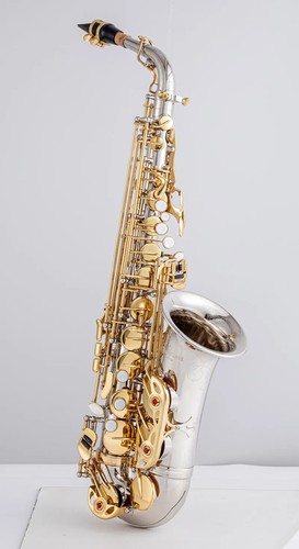 Brand NEW A-WO37 Alto Saxophone Nickel Plated Gold Key Professional - Picture 7 of 16
