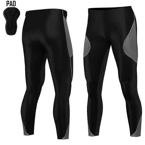 Mens Cycling Tights Trousers Padded Sports Bicycle Pants Leggings ANTI-BAC S-XXL - Picture 6 of 8