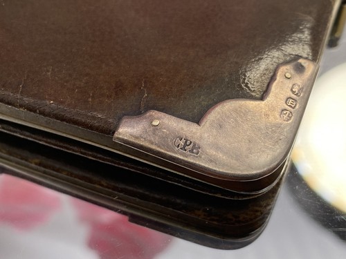 Antique Sterling Silver 925 Real Leather Wallet Purse Birmingham 1907 - Picture 14 of 15