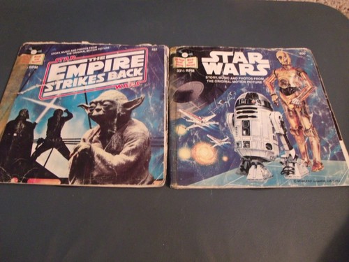 VINTAGE SEE HEAR READ BOOK  & RECORD STAR WARS & EMPIRE STRIKES BACK SET OF 2