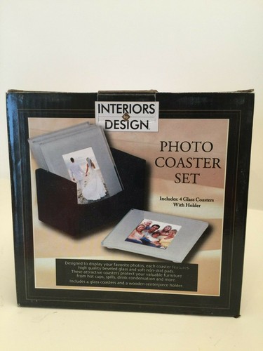 Interiors by Design Photo Coaster Set of 4 with Holder - Picture 3 of 3