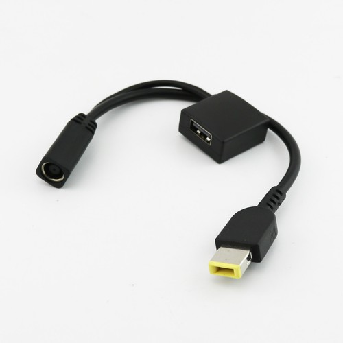 7,9 mm x 5,5 mm Runde Buchse auf Quadrat Ende Zopf USB Ladekabel 2 in 1 Stromkabel - Bild 6 von 6