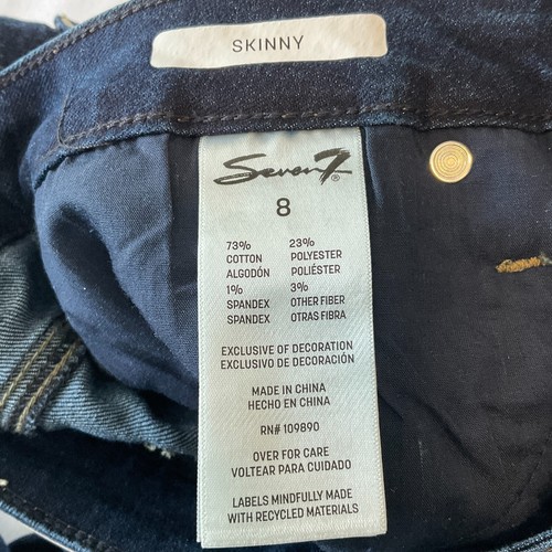 Seven 7 Jeans Womens Size 8 Blue Skinny And Tummyless Stretch 2 Pair - Picture 15 of 24